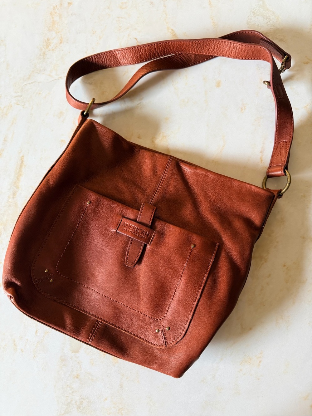 American Leather Co Brown Leather Shoulder Bag